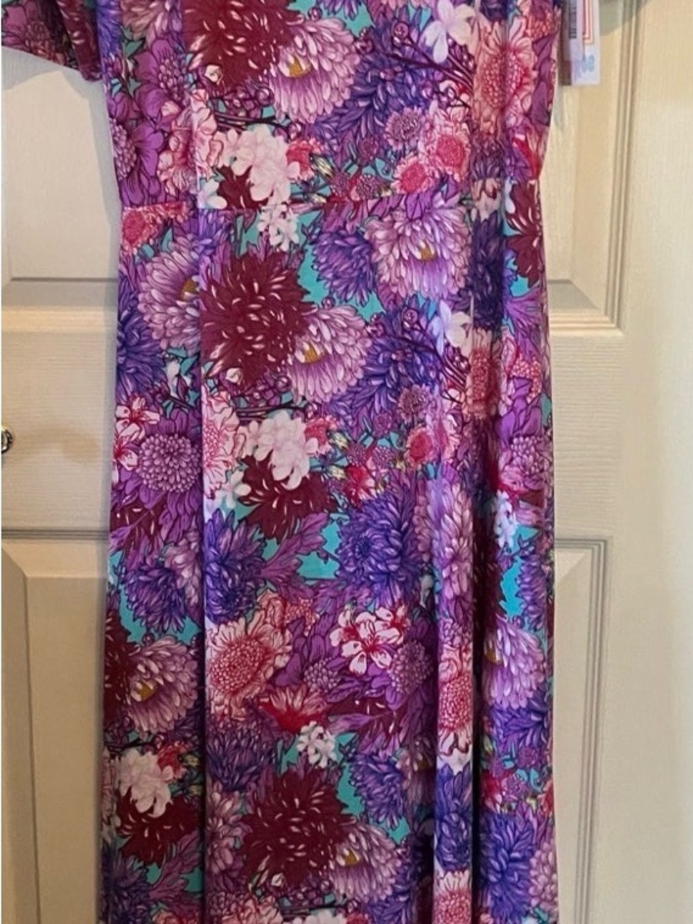 LuLaRoe Floral Maxi Dress in Purple, Teal, Magenta